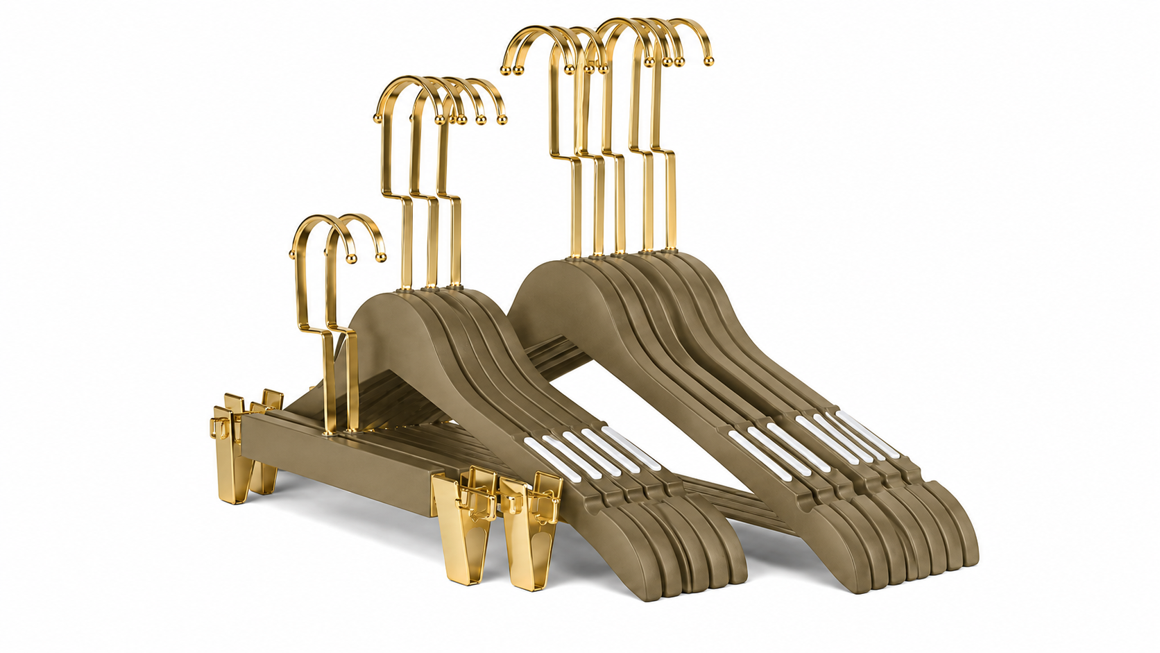 Elegant DarkKhaki Hanger set with clips