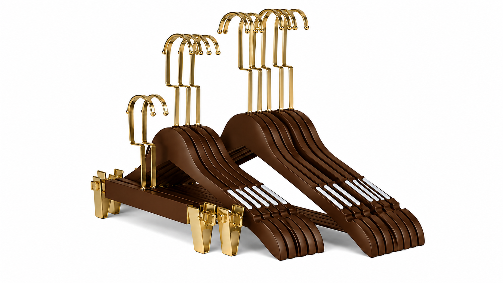 Elegant Brown Hanger set with clips