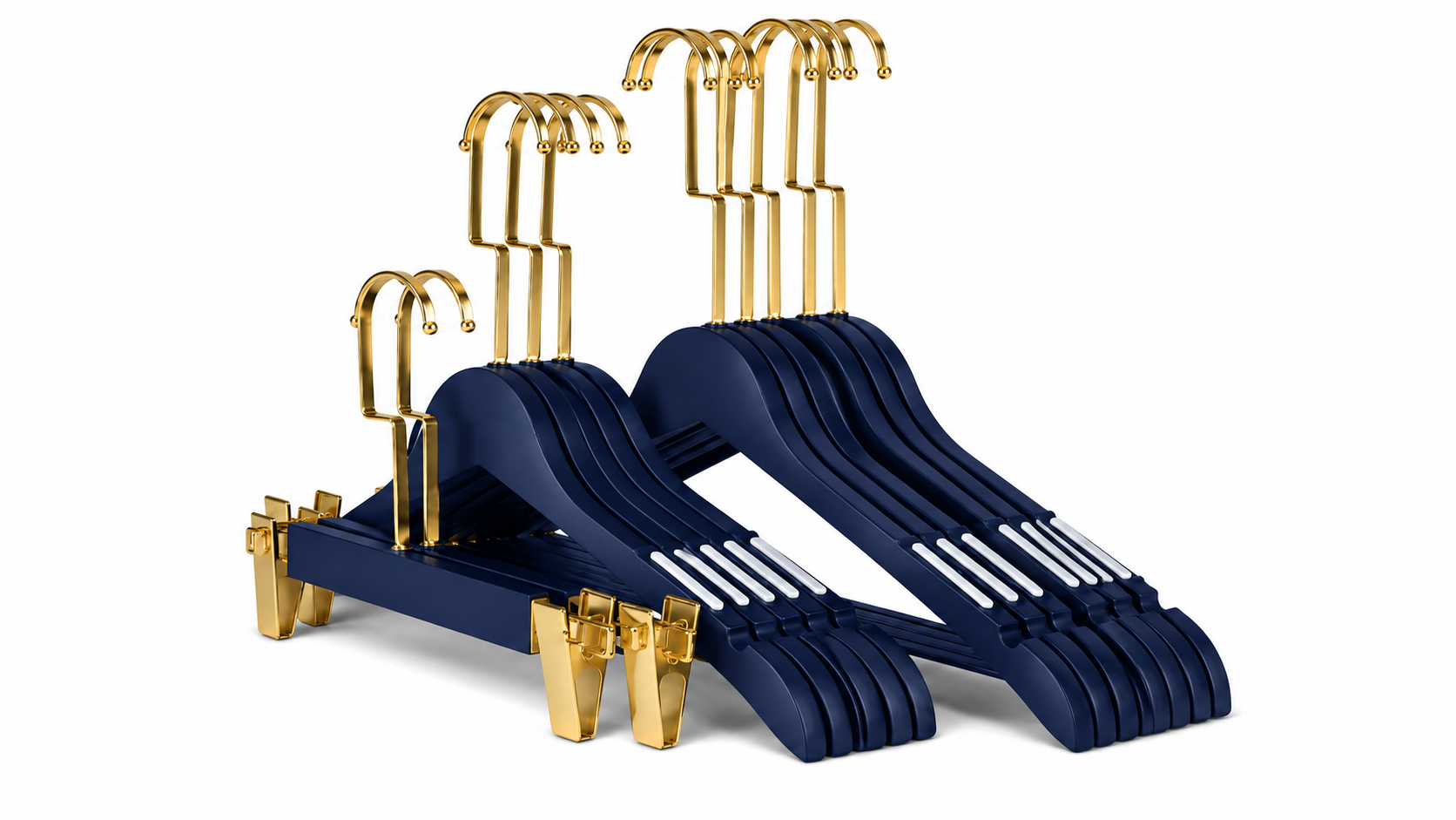 Elegant Navy Hanger set with clips